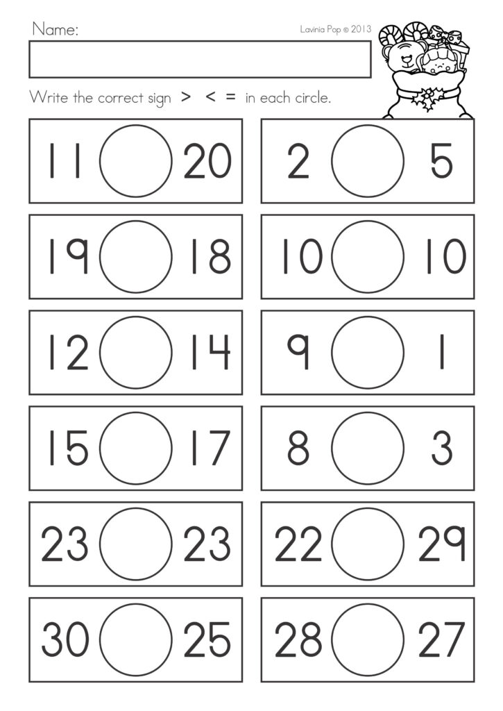 Comparing Numbers Worksheet Free Printable