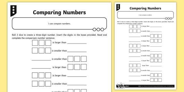 Comparing Numbers Worksheet KS2 Maths Resources