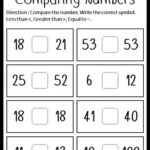 Comparing Numbers Worksheet PreK 3rd Grade Numbers Worksheet