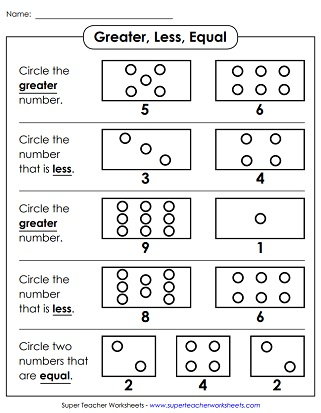 Comparing Numbers Worksheets K5 Learning Greater Than Less Than 