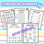 Comparing Numbers Worksheets Pre k And Kindergarten K CC 6 K CC 7 By