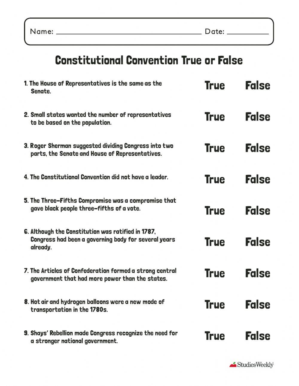 Constitutional Convention Worksheet Live Worksheets Worksheets Library