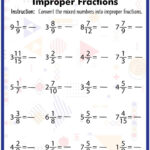 Convert Mixed Numbers To Improper Fractions Worksheet Practice Problems
