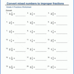 Convert Mixed Numbers To Improper Fractions Worksheets K5 Learning