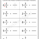 Converting Mixed Numbers To Improper Fractions Worksheets Worksheets