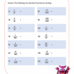 Converting Rational To Decimal No 3 Worksheets Math Center