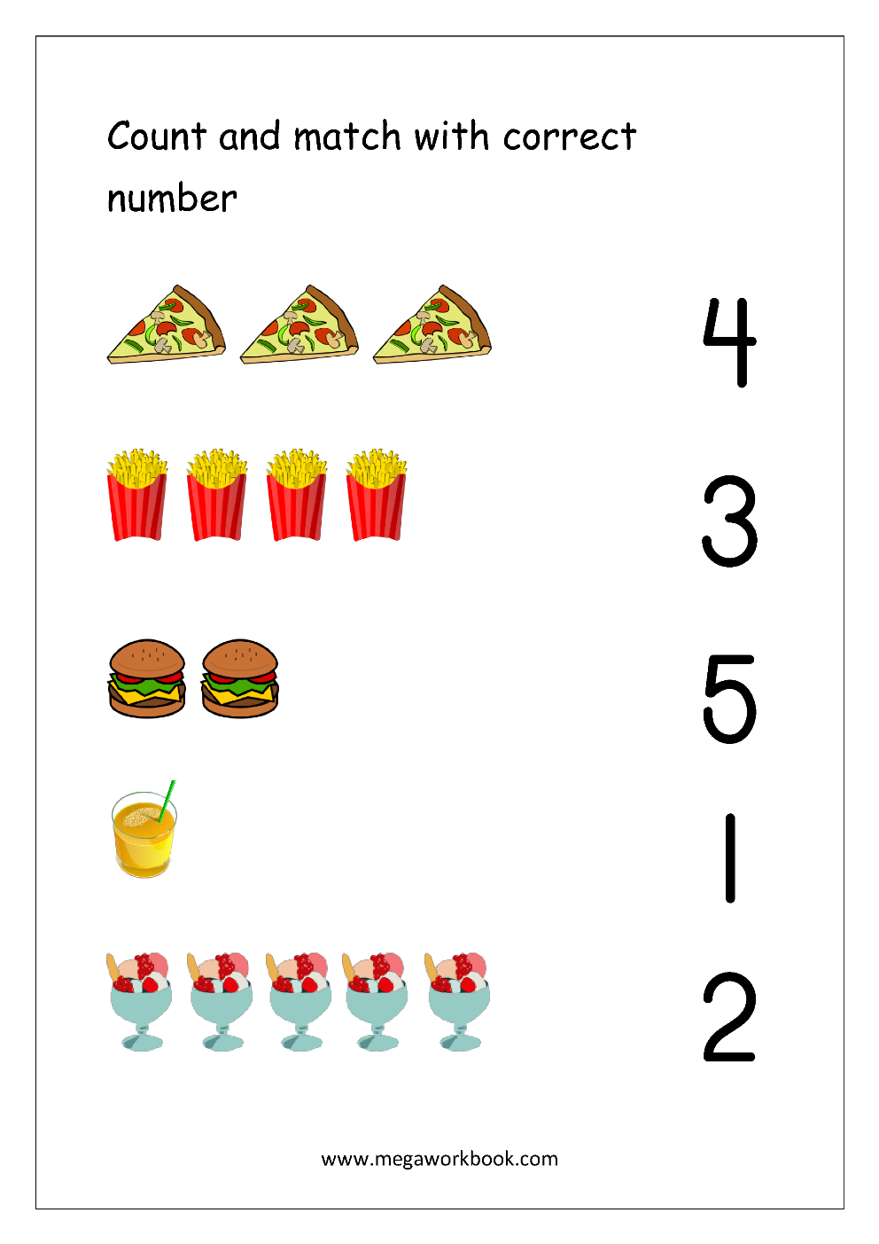 Count And Match Number Worksheets