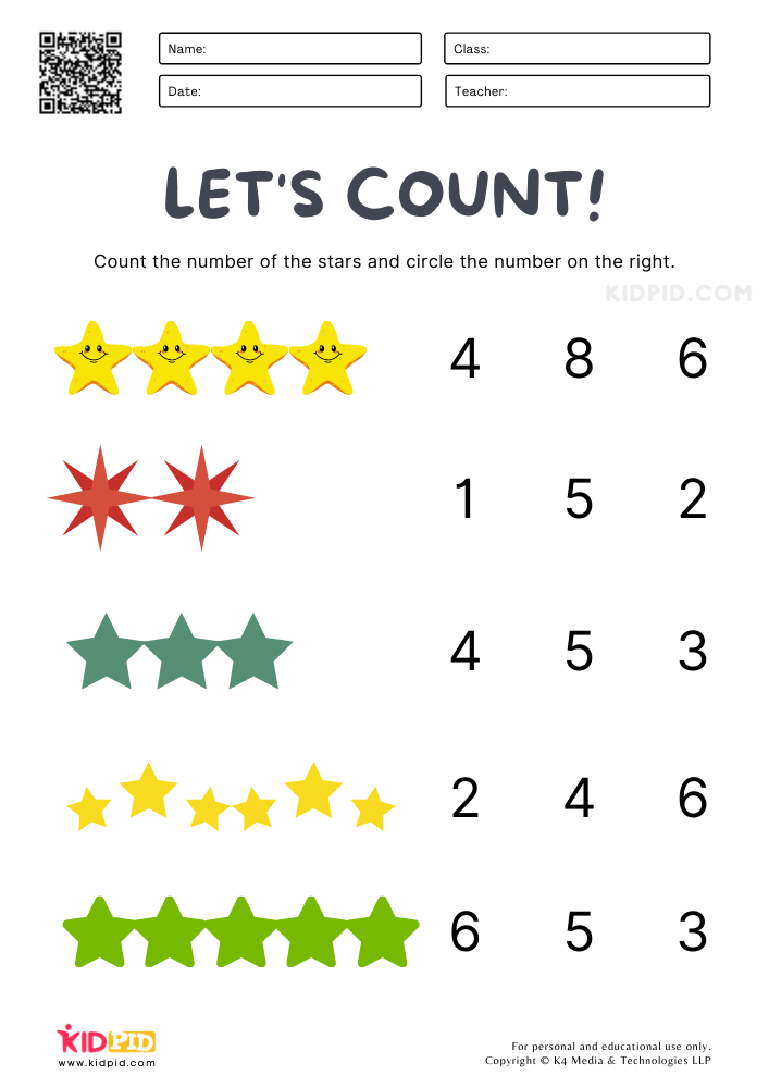 Counting 1 To 10 Worksheets