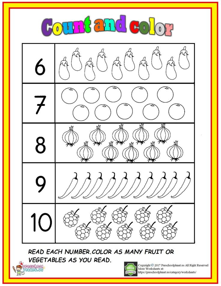 Counting 6 To 10 Worksheets