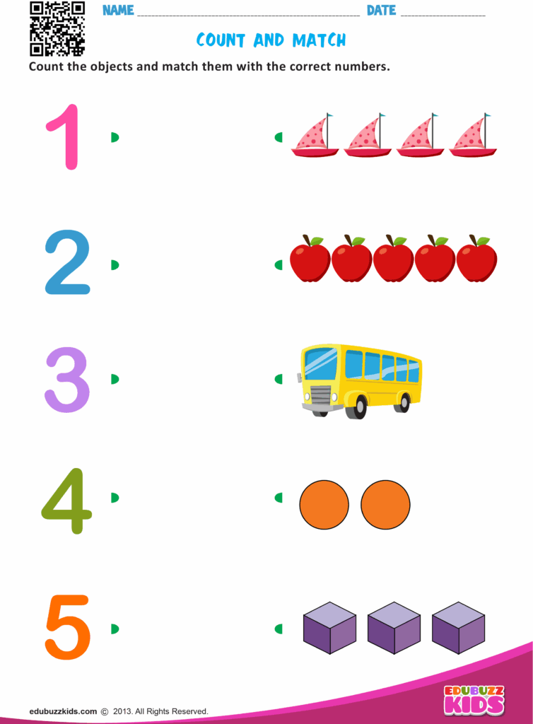 Counting And Matching Worksheets