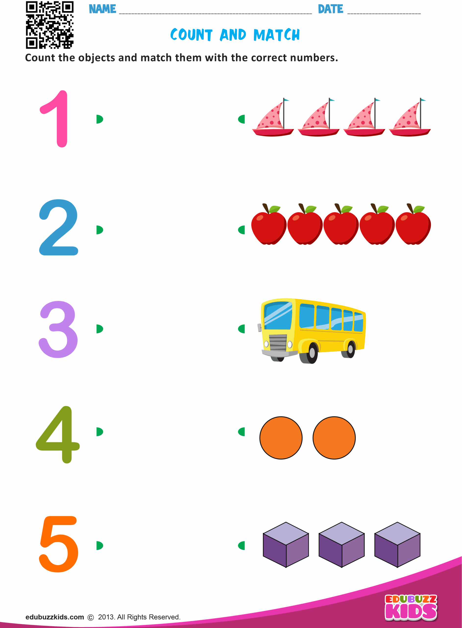 Counting And Matching Worksheets