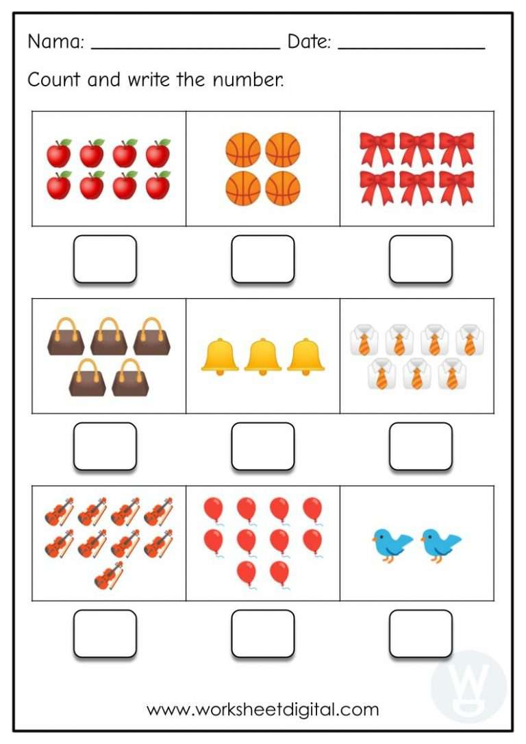 Counting Number Worksheets 1 10 Free