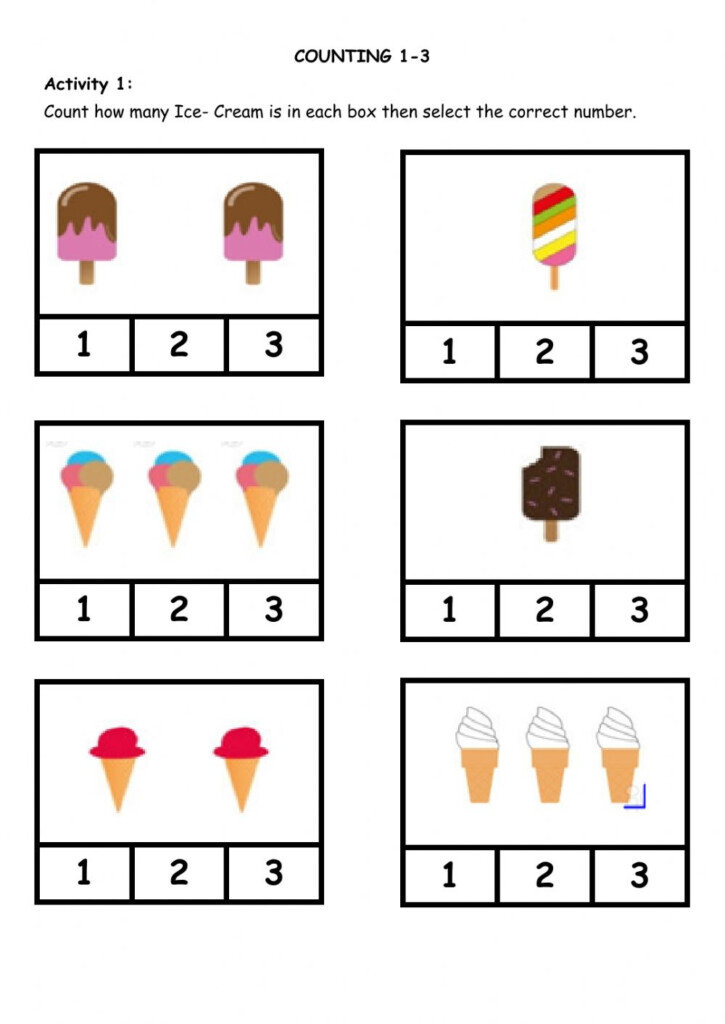 Counting Numbers 1 3 Worksheets For Kindergarten CountingWorksheets