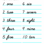 Cursive Numbers Worksheets