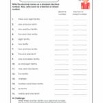 Decimal Word Form Worksheets