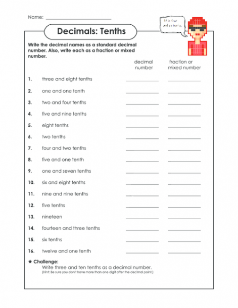 Decimal Word Form Worksheets