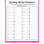 Dividing Mixed Numbers Worksheets 15 Worksheets
