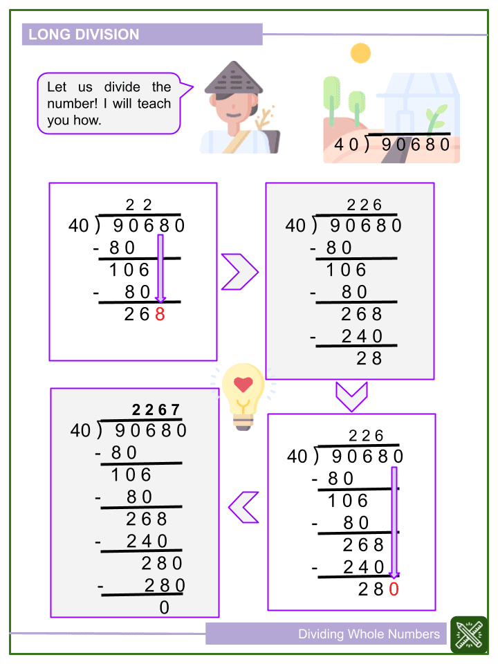 Dividing Whole Numbers 6th Grade Math Worksheets