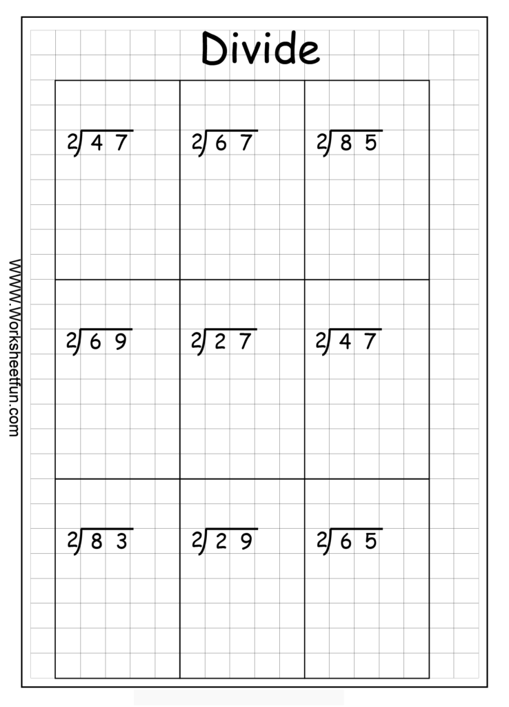 Division 2 Digits By 1 Digit Worksheet