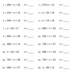 Division With Missing Numbers Worksheet Brainstreamhelp
