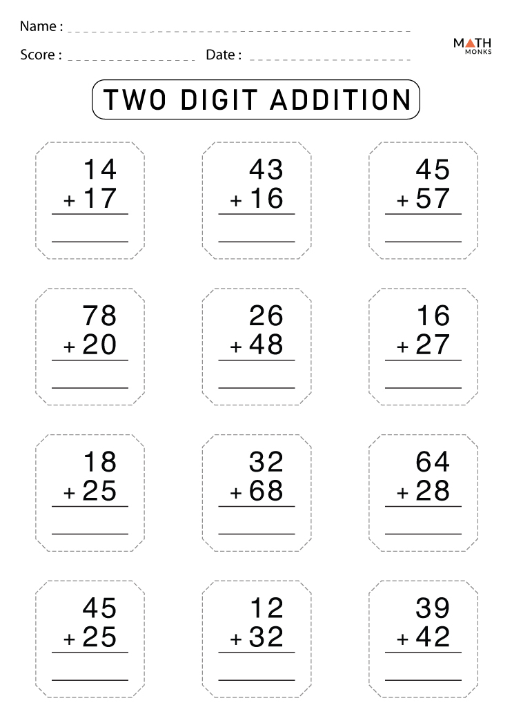Double Digit Addition Worksheets Free Free Elementary Resources Math