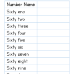 Download Number Names From 61 To 70 Worksheets For Free