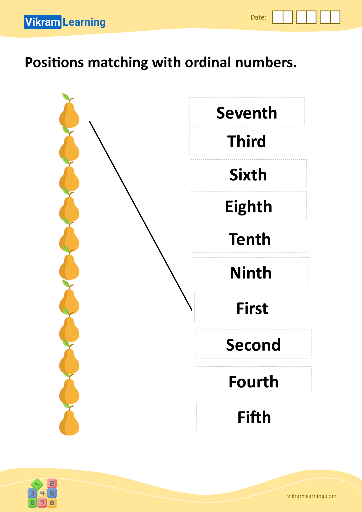 Download Positions Matching With Ordinal Numbers Worksheets