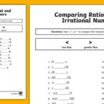 Eighth Grade Comparing Rational And Irrational Numbers Worksheet