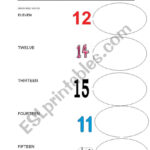 English Worksheets Numbers From 11 15