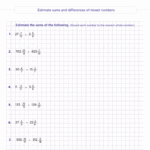 Estimate Sums And Differences Of Mixed Numbers
