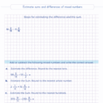 Estimate Sums And Differences Of Mixed Numbers 6th Grade