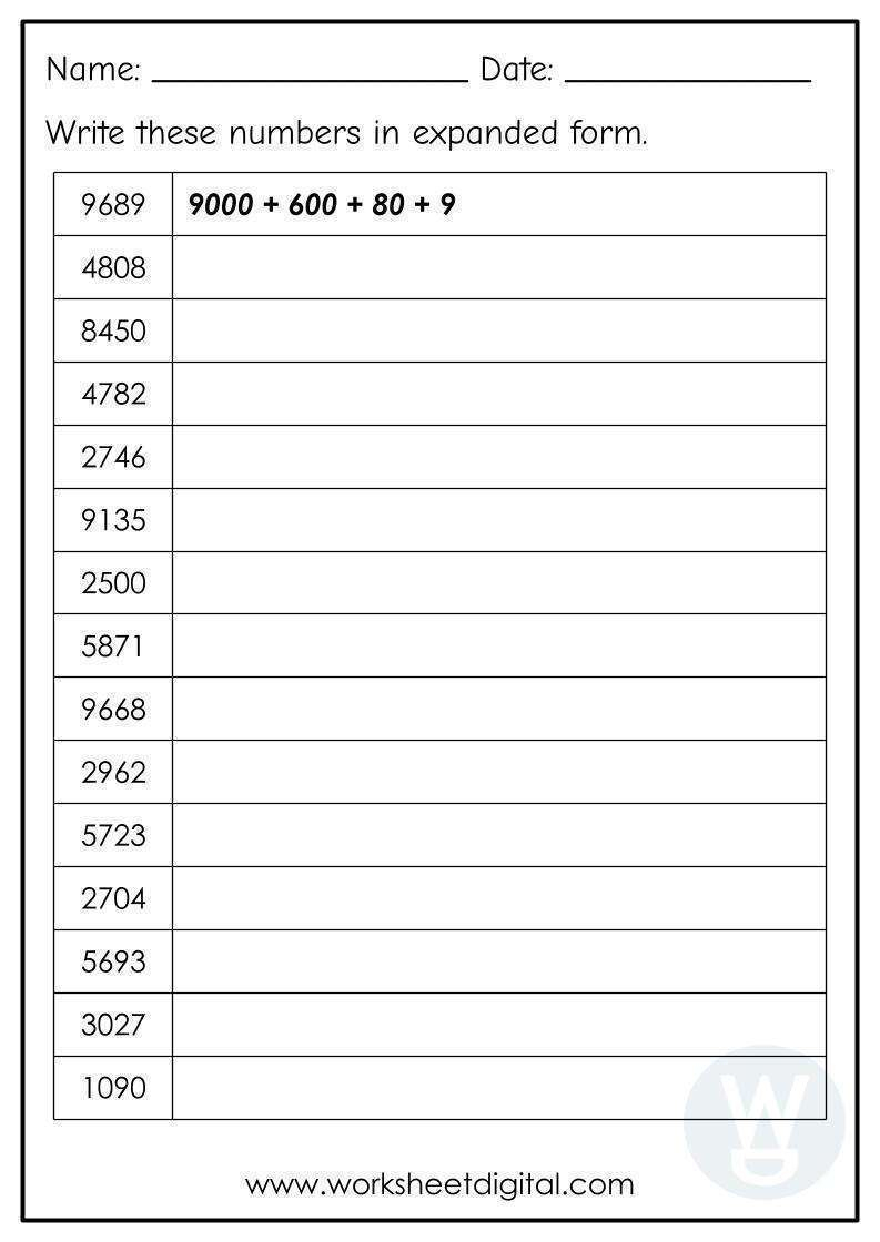 Expanded Form Numbers To 10000 Worksheet Digital 1 Teacher Made Expanded Form Numbers To 10000 Worksheet Digital 1 Teacher Made