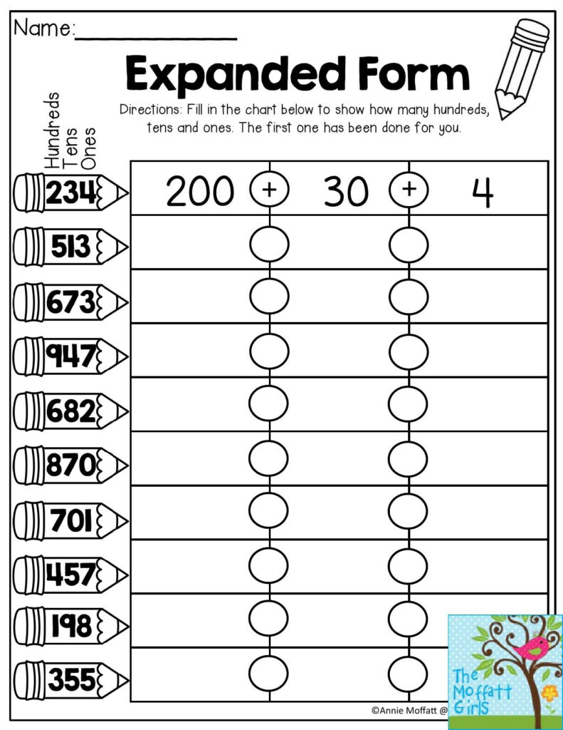 Expanded Form Worksheet 2Nd Grade