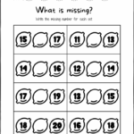 Fill In The Missing Number 1 20 Fill In The Missing Numbers Worksheet