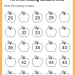 Fill In The Missing Numbers To 50 Worksheet Kindergarten Numbers 1 To