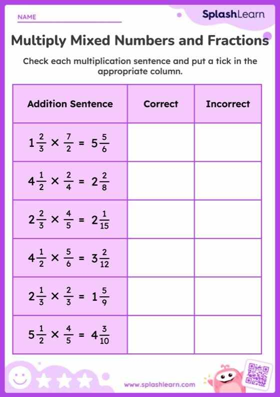 Find The Correct Equation To Multiply Mixed Number And Fraction 