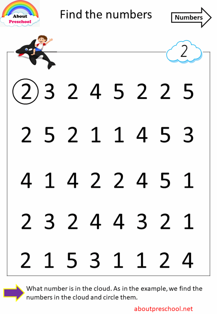 Find The Number Worksheets