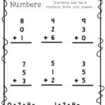 First Grade Adding 3 Numbers Worksheet