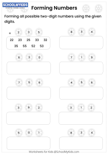 Forming Numbers Using Given Digits Worksheet For Second Third Grade