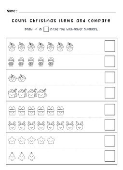 Free Christmas Comparing Numbers Comparing Number Worksheet TPT