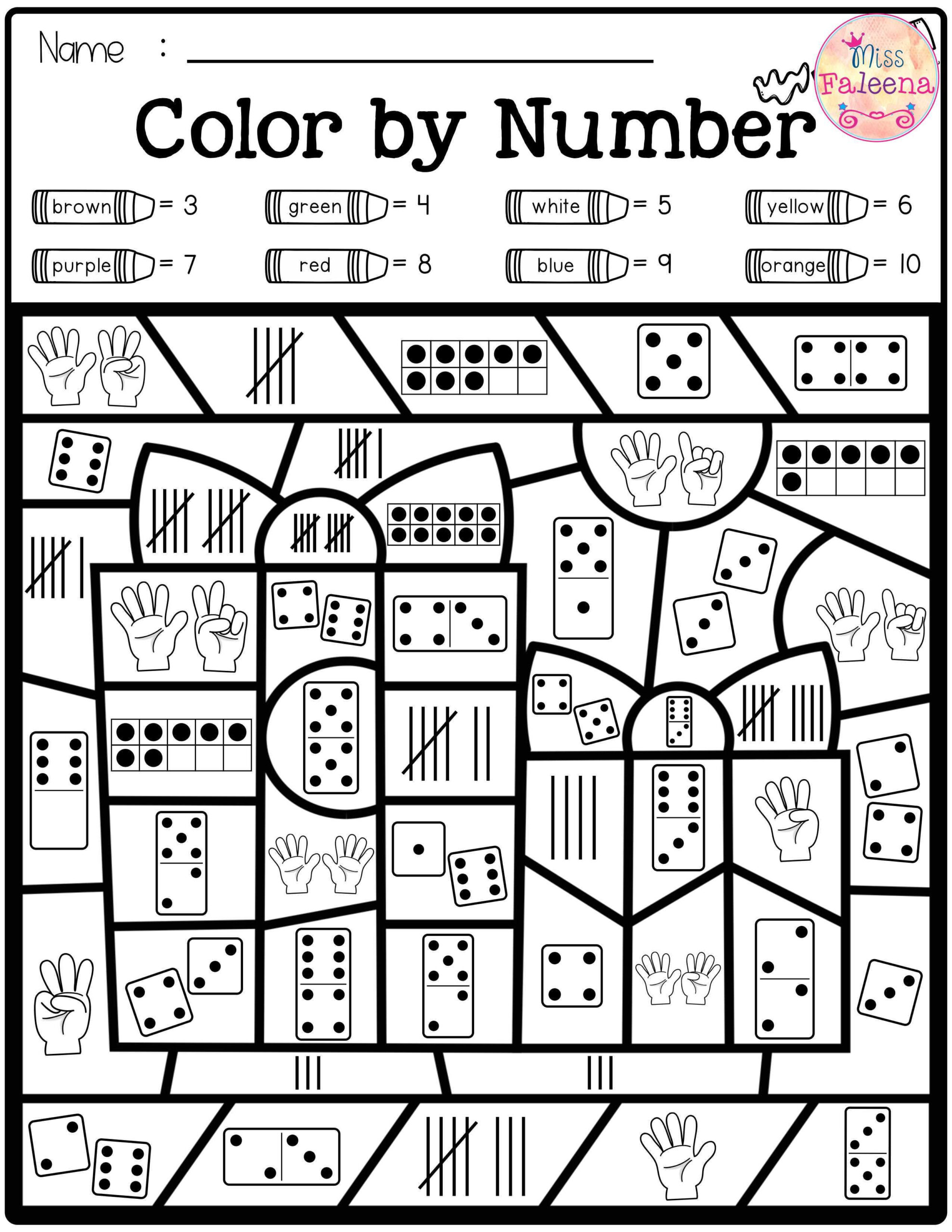 Free Color By Number Math Sheets