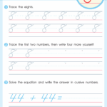 Free Cursive Numbers Writing PDF Worksheets