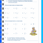 FREE Improper Fractions To Mixed Numbers Worksheets PDFs