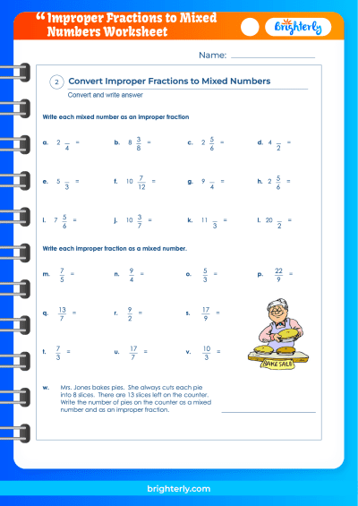 FREE Improper Fractions To Mixed Numbers Worksheets PDFs