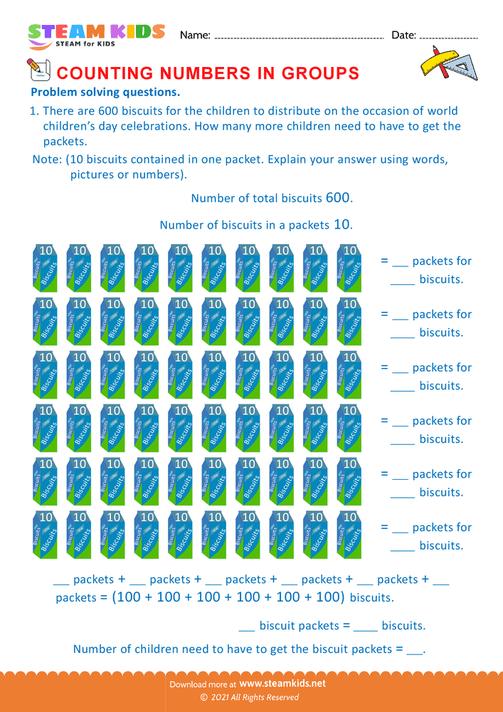 Free Math Worksheet Counting Numbers In Groups Worksheet 10 STEAM 