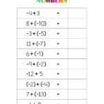 Free Printable Adding And Subtracting Negative Numbers Worksheets