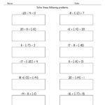 Free Printable Integer Number Lines