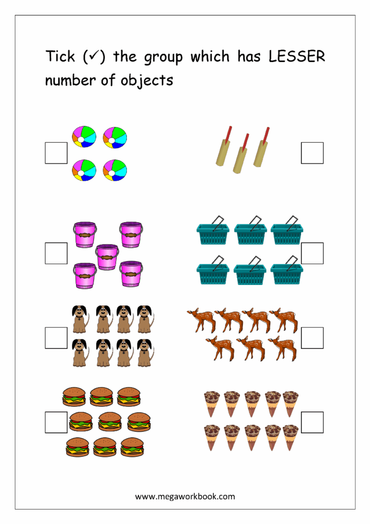 Free Printable More Or Less Worksheets Greater Than Less Than 