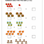 Free Printable Number Addition Worksheets 1 10 For Kindergarten And