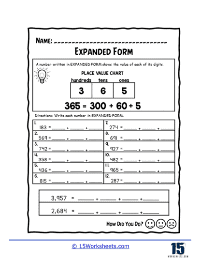 Free Write Numbers In Expanded Form Worksheet 2nd Grade Download Free 